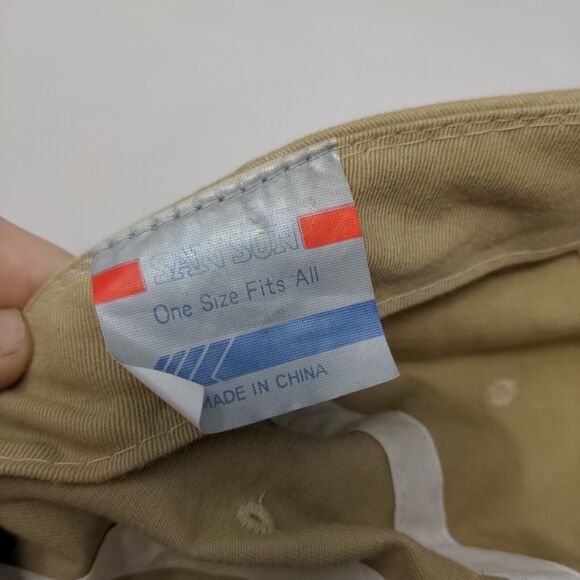 San Son Men's Slideback Hat Tan Red Size OSFA Blank Vent Holes Adjustable - Picture 7 of 7